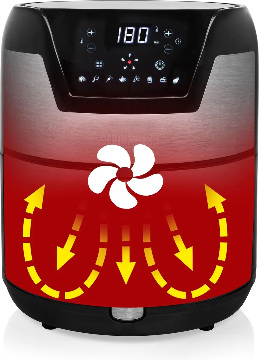 Princess Digitale Airfryer XXL 182026 - 1500W - 4.5L - 8 Programma's - Kleurenmix