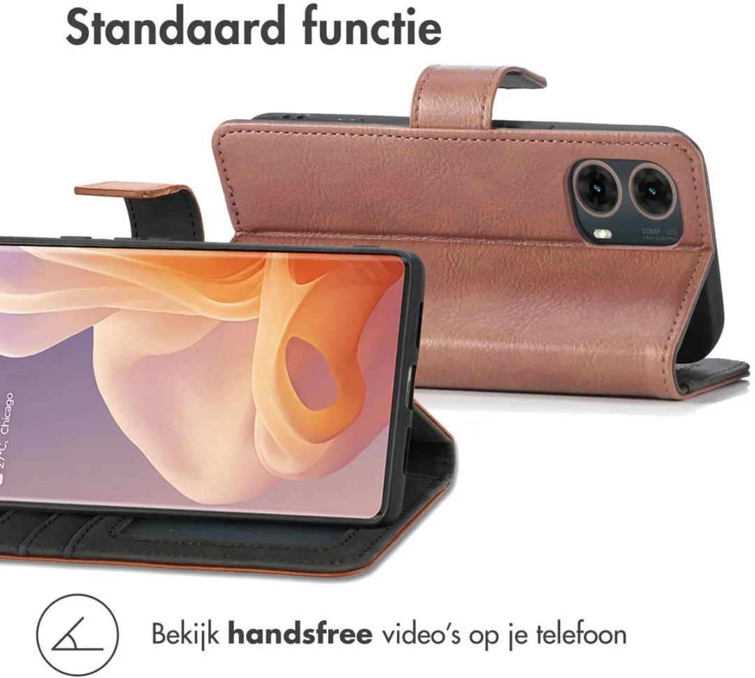 Imoshion Hoesje Motorola Moto G85 3 Pasjes - Bruin