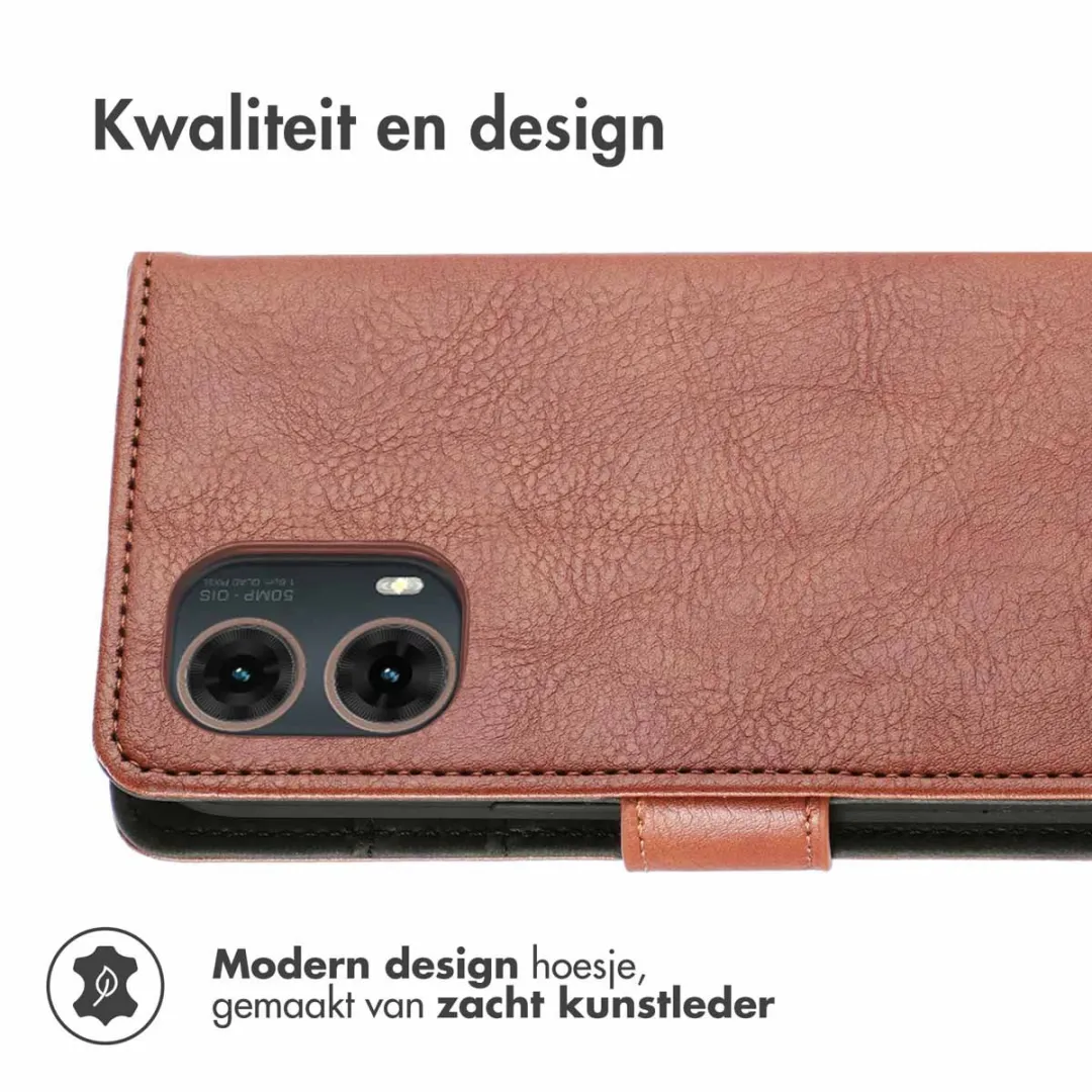 Imoshion Hoesje Motorola Moto G85 3 Pasjes - Bruin