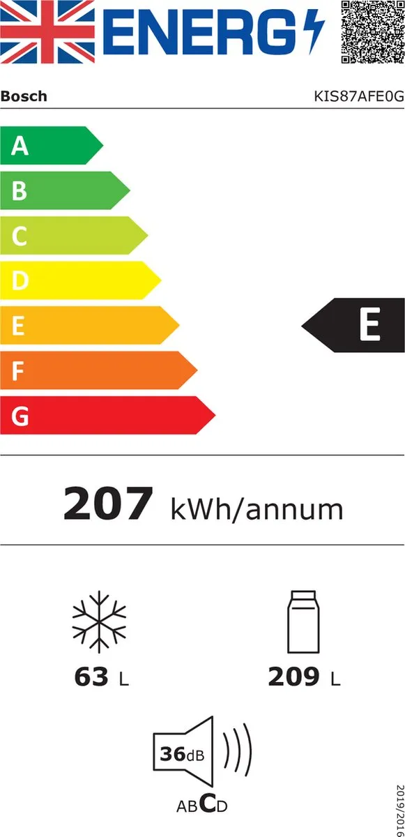 Bosch Serie 6 KIS87AFE0 Koel-Vriescombinatie 272L - Wit