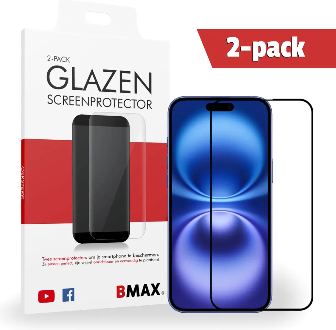 BMAX iPhone 16 Plus Screenprotector 2 Stuks