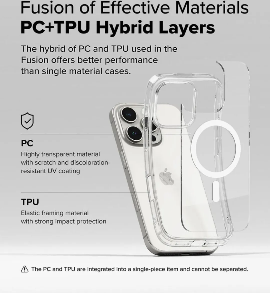 Ringke Fusion Magnetic Hoesje iPhone 16 Pro Max - Transparant - afbeelding 6 van 6