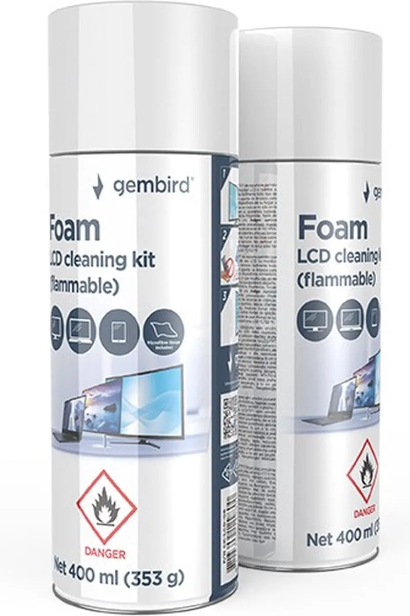 Gembird LCD Reiniger Schuim 400ml - met doekje