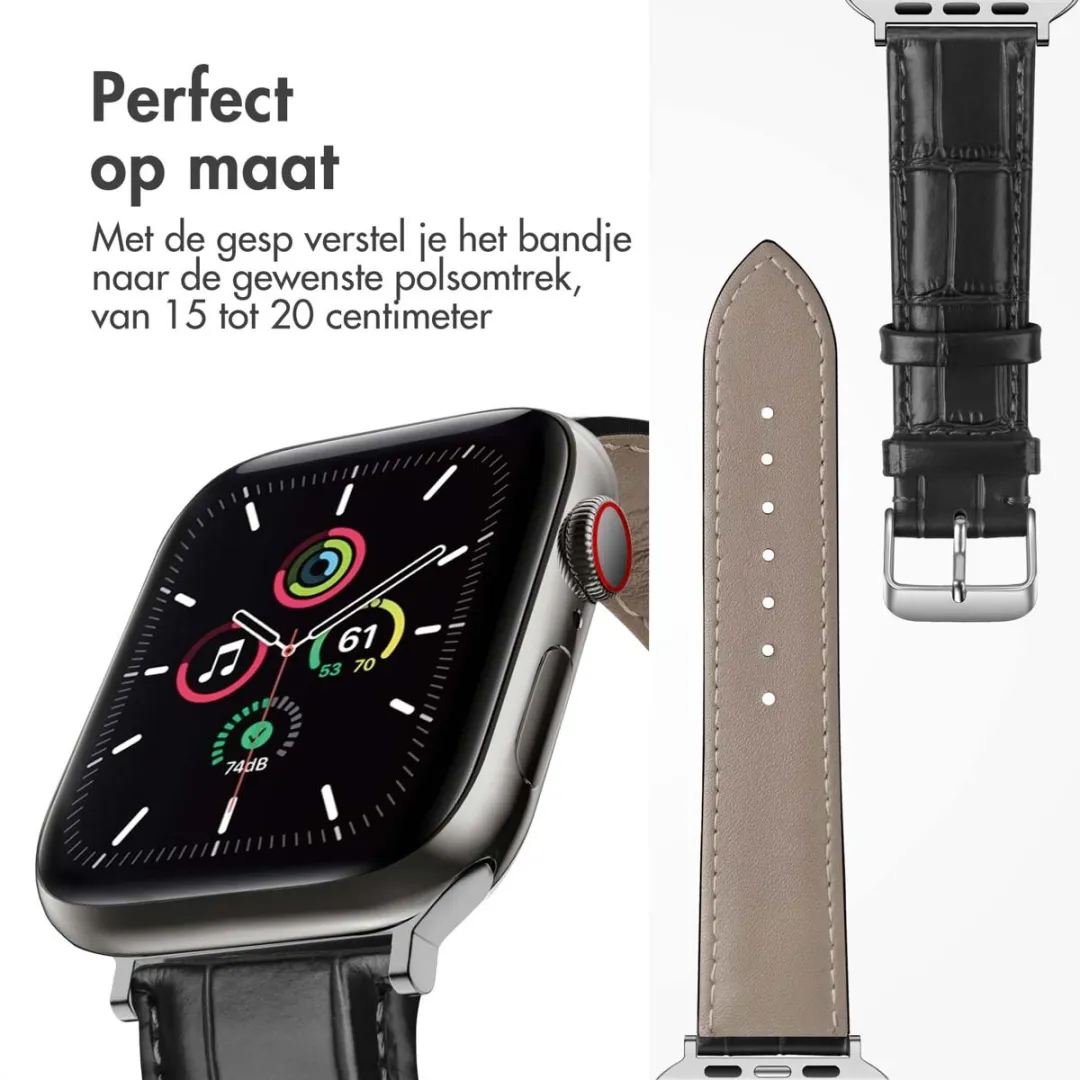 Imoshion Lederen Bandje Apple Watch 42mm - Zwart