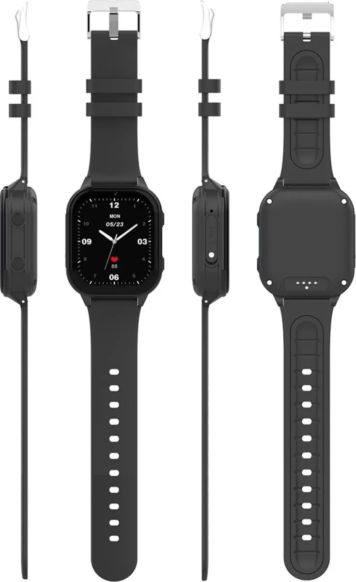 GPSHorlogeKids Edge GPS Horloge - 4G Videobellen - Zwart