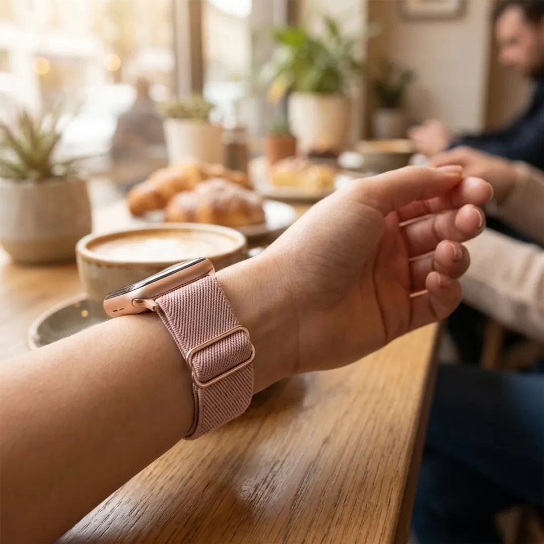 NUVEX Smartwatch Band Set - 4 Stuks - One Size - Beige/Rozebruin/Zwart - afbeelding 5 van 6