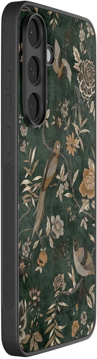 Casevibes Samsung Galaxy S25 FE Hoesje - Khaki Golden Flowers