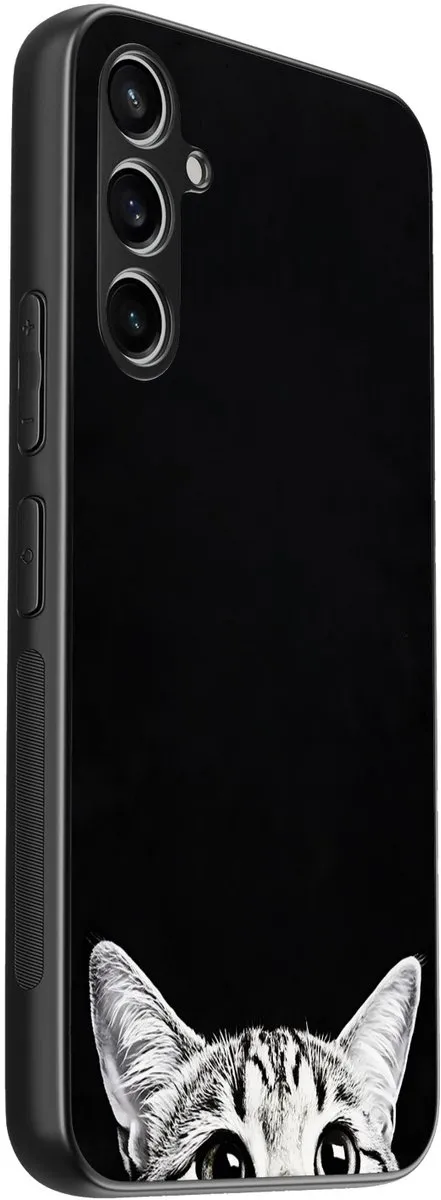 Casevibes Samsung Galaxy A54 Hoesje - Zwart - Kat Kiekeboe - TPU