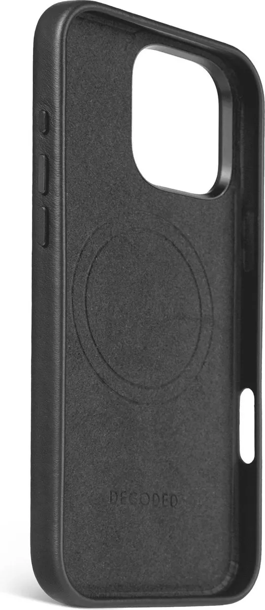 Decoded D25IPO16PMBC1BK Hoesje iPhone 16 Pro Max - Premium Ecco Leer - Zwart