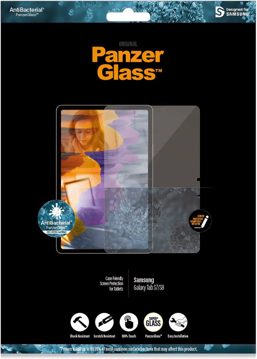 PanzerGlass PZ-7241 Screenprotector Samsung Galaxy Tab S7 - Transparant