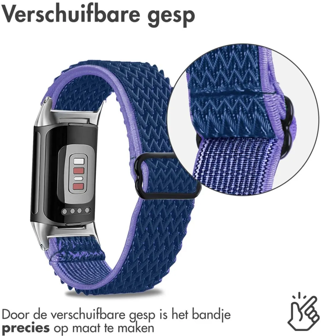Imoshion Elastisch Bandje Fitbit Charge 5 - Donkerblauw