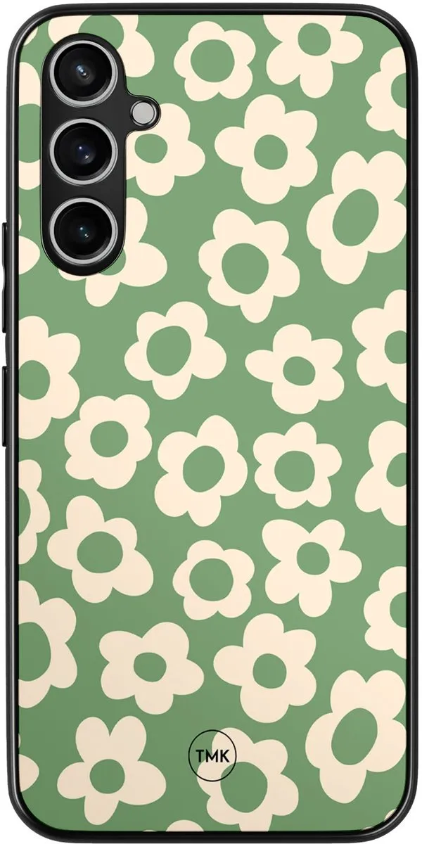 Casevibes Hoesje Samsung Galaxy A54 Retro Cute Flowers Groen