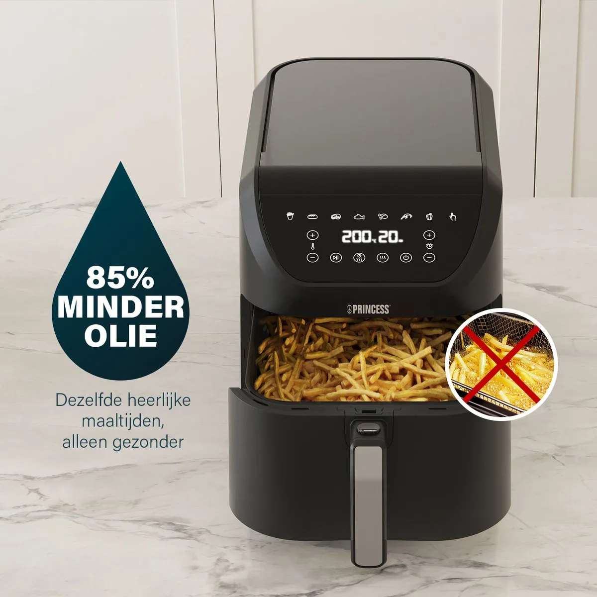 Princess 182256 Airfryer XXL - 8L - 2000W - Zwart