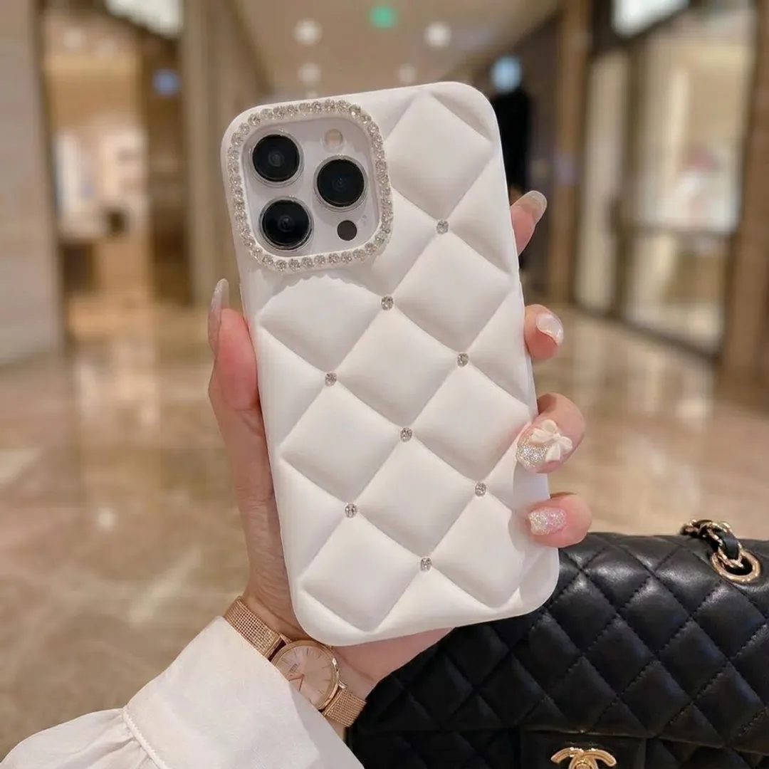 NUVEX Wit Telefoonhoesje iPhone 15 Pro Max - Strass Cameraframe