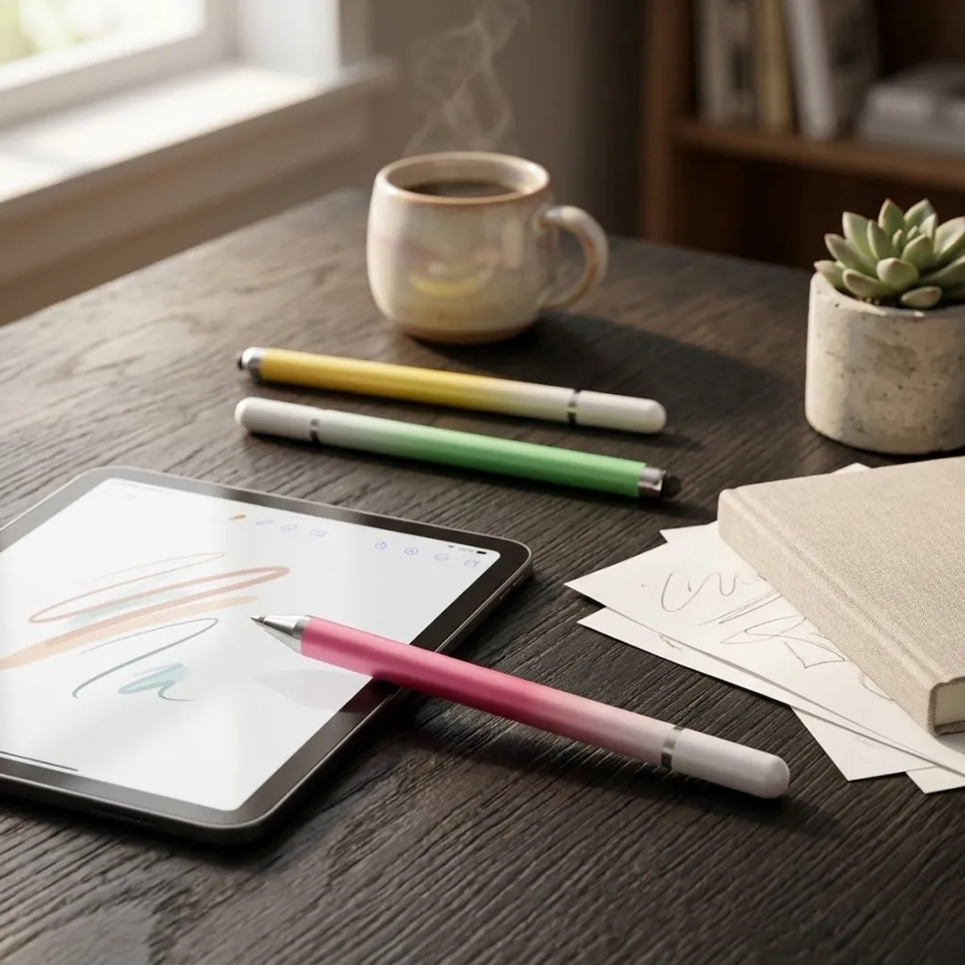 NUVEX Touchscreen Pen Set 3 Stuks - Roze/Geel/Groen - afbeelding 6 van 6