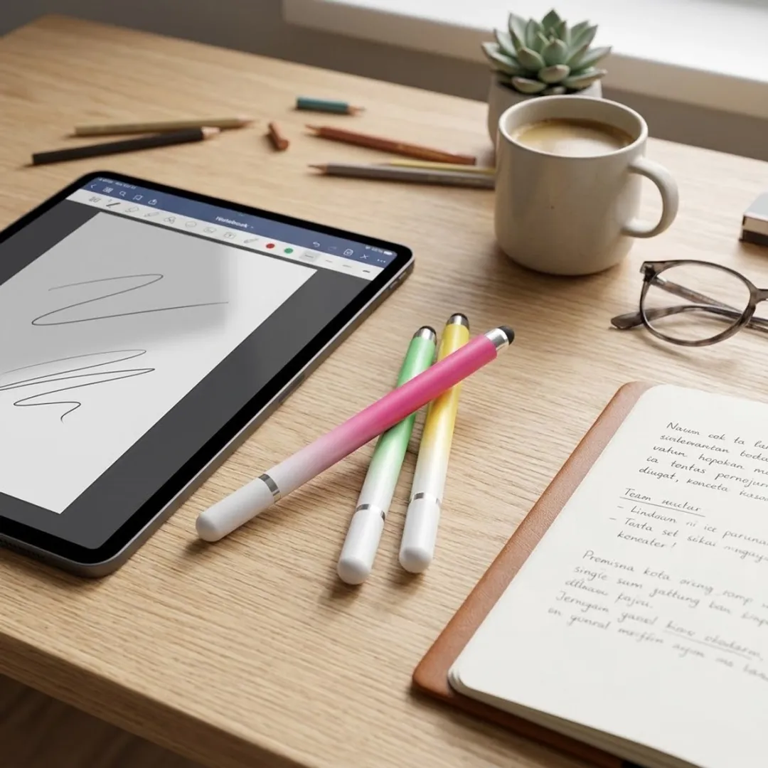 NUVEX Touchscreen Pen Set 3 Stuks - Roze/Geel/Groen