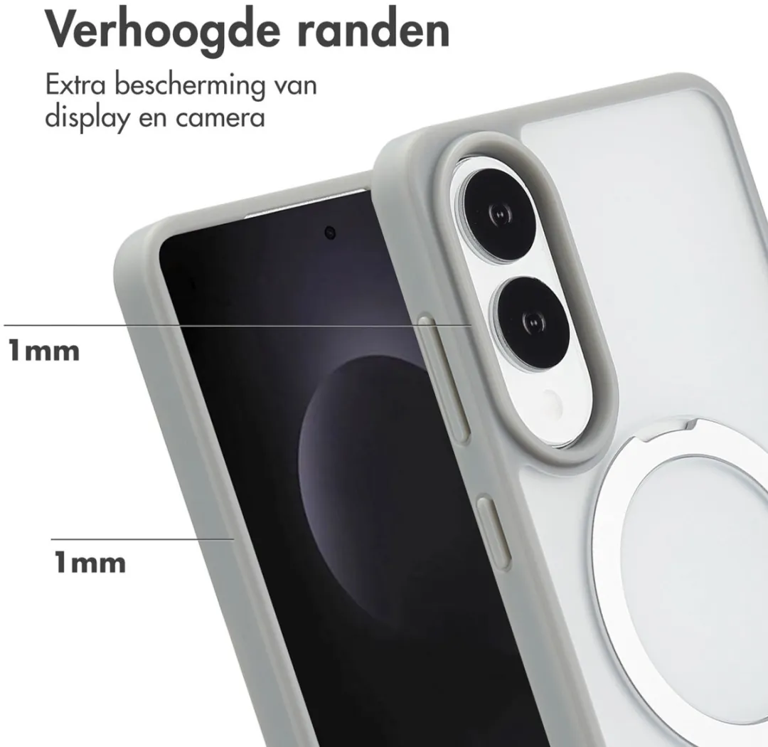Accezz Hoesje Samsung Galaxy S25 Edge - Ring Stand Grijs