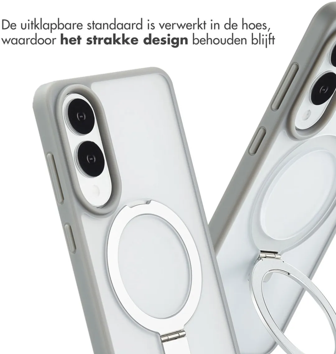 Accezz Hoesje Samsung Galaxy S25 Edge - Ring Stand Grijs