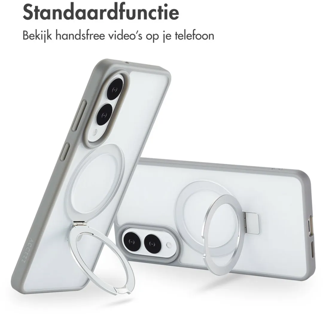 Accezz Hoesje Samsung Galaxy S25 Edge - Ring Stand Grijs