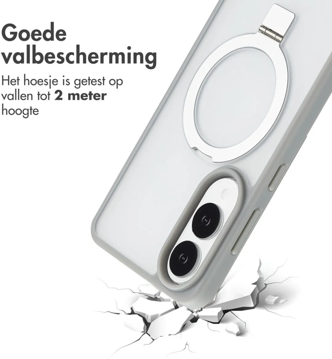 Accezz Hoesje Samsung Galaxy S25 Edge - Ring Stand Grijs