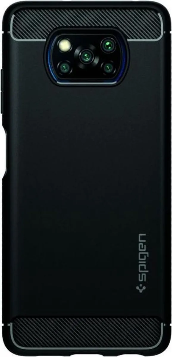 Spigen Poco X3 Rugged Armor Hoesje - Mat Zwart