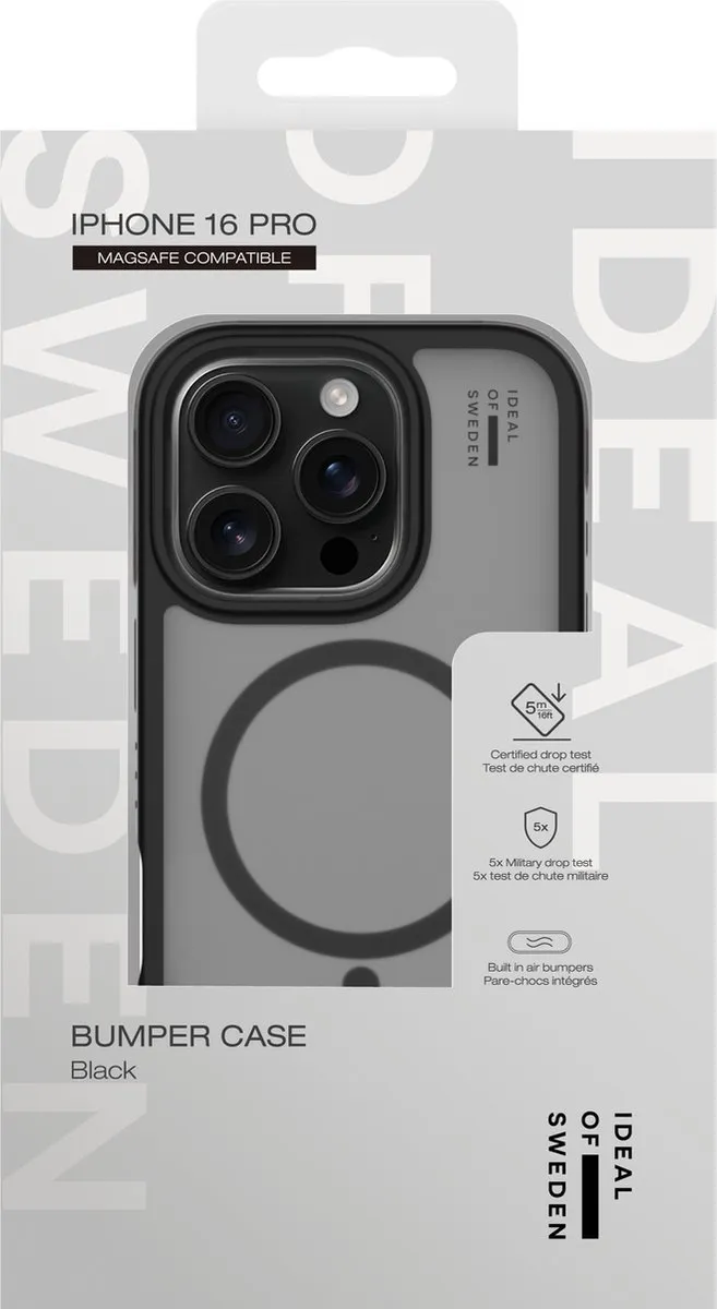 iDeal of Sweden Bumper Case iPhone 16 Pro - Zwart - IDBPCMS-I2461P-01