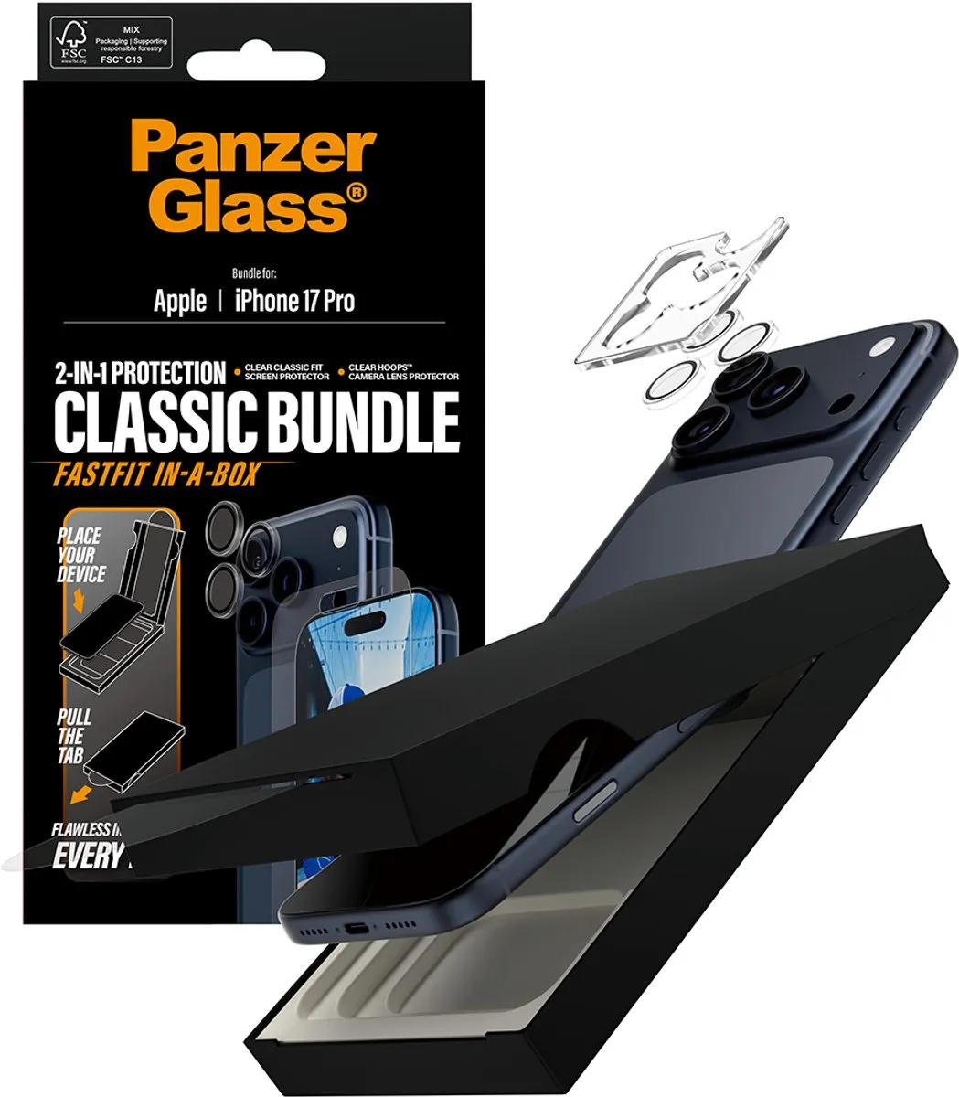PanzerGlass Classic iPhone 17 Pro 2-in-1 Set - Scherm & Camera