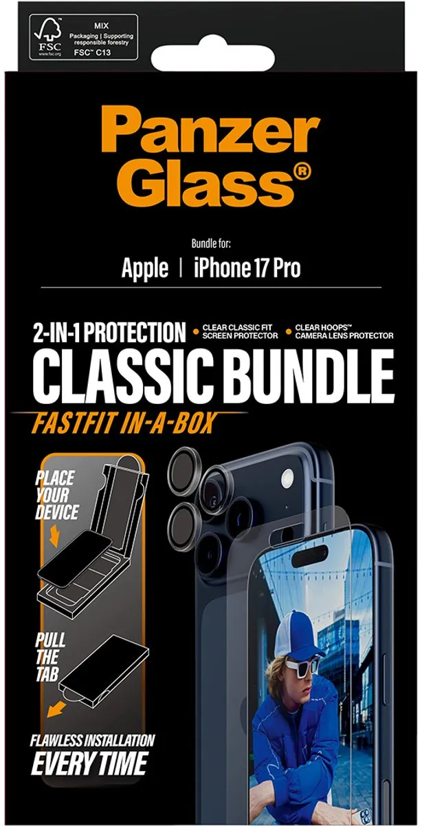 PanzerGlass Classic iPhone 17 Pro 2-in-1 Set - Scherm & Camera
