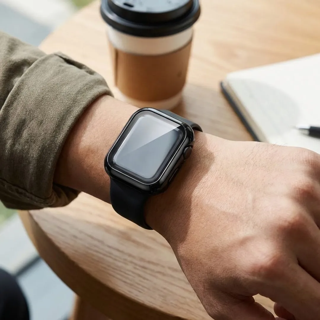 NUVEX Apple Watch 44mm Screenprotector - 4 Stuks - Zwart
