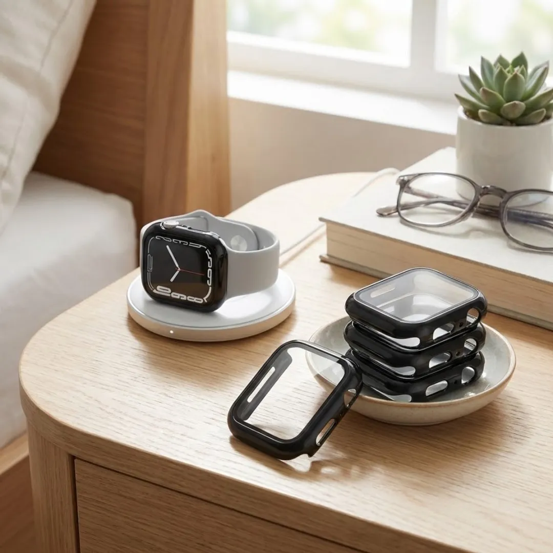 NUVEX Apple Watch 44mm Screenprotector - 4 Stuks - Zwart