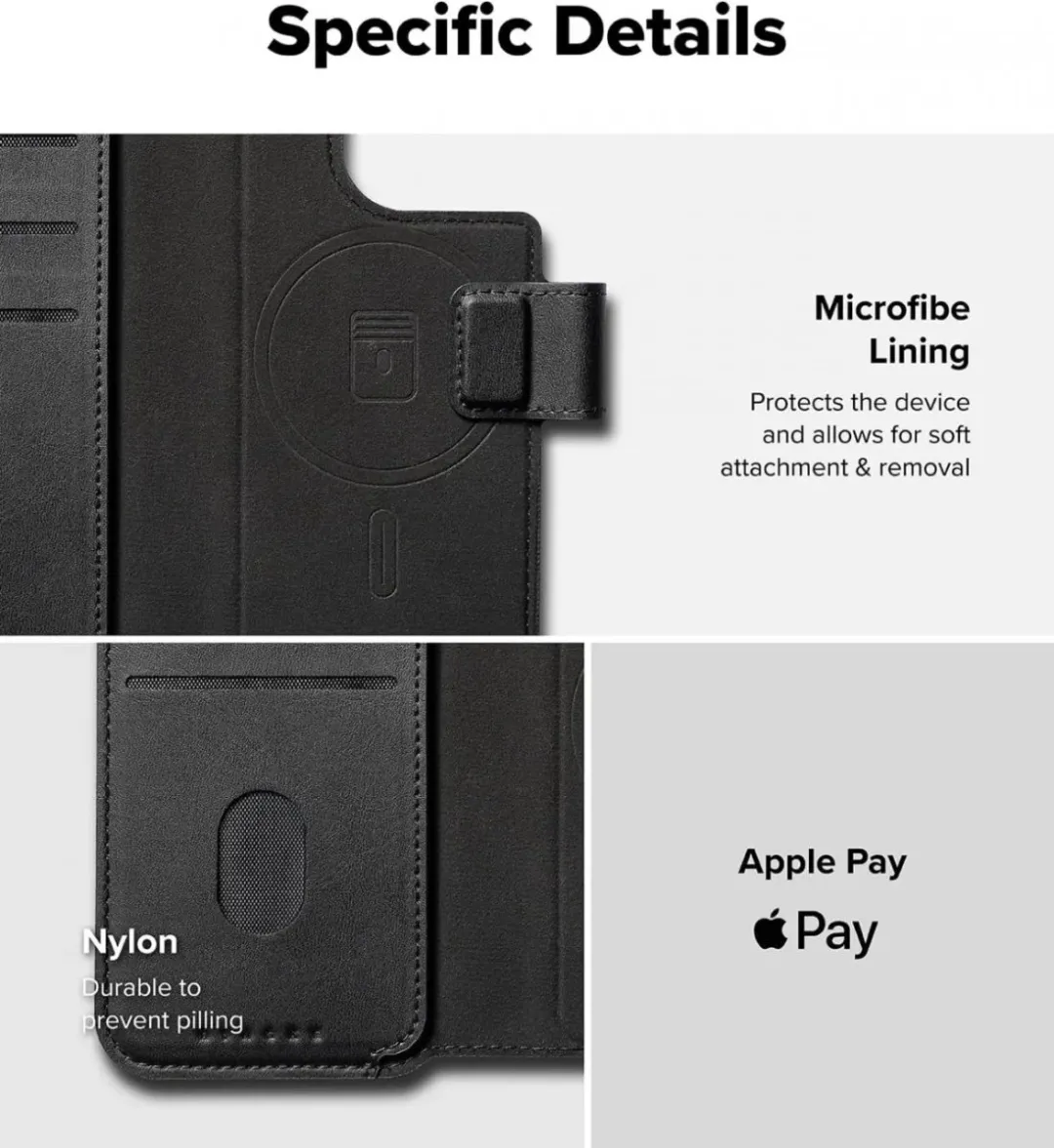 Ringke Folio Wallet Magnetic Portemonnee - iPhone 16 Pro Max/Plus - 3 Pasjes - Zwart