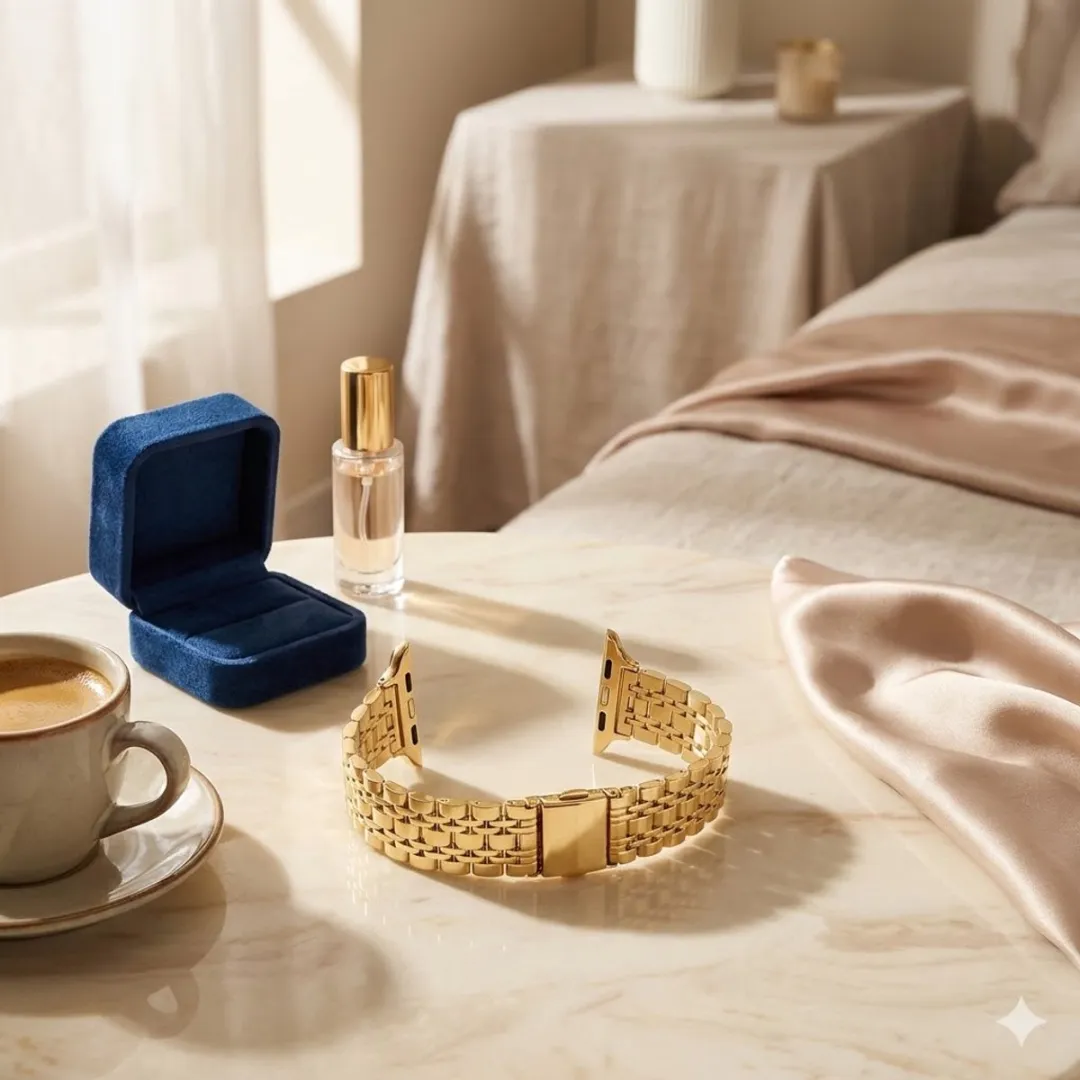 NUVEX Goud Horlogeband Apple Watch 38-42mm - Staal - Vouwsluiting
