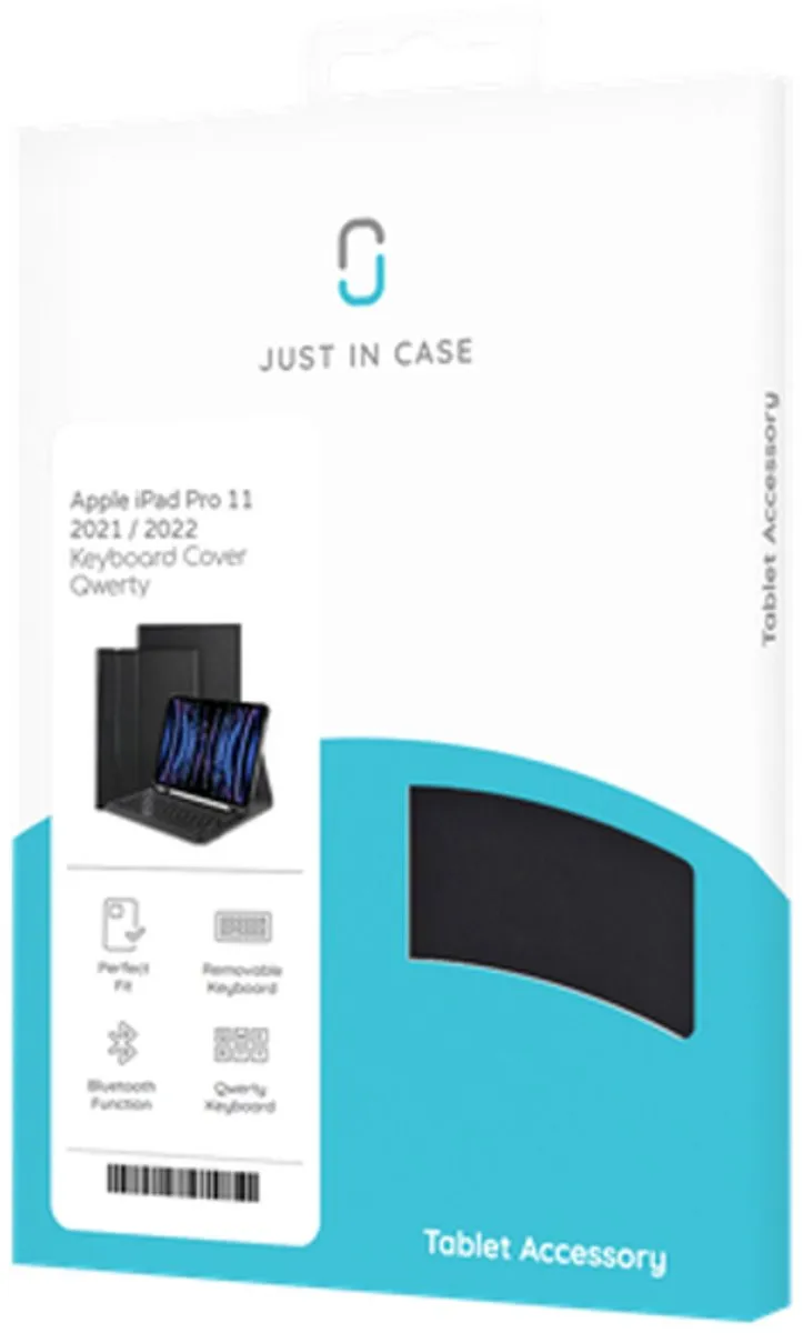 Just in Case Cazy Tablet Hoes iPad Pro 11 2021/2022 - QWERTY Toetsenbord - Zwart