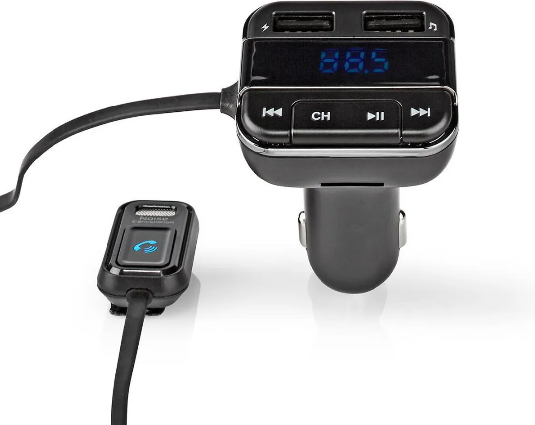 Nedis FM-Audiotransmitter Auto Handsfree Bellen - Grijs/Zwart