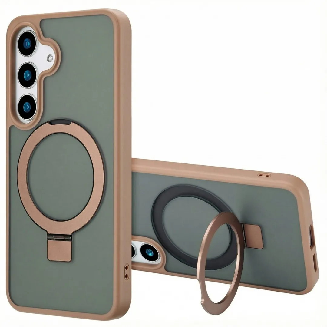 Accezz Hoesje Samsung Galaxy S25 Plus Magnetische Ring - Bruin