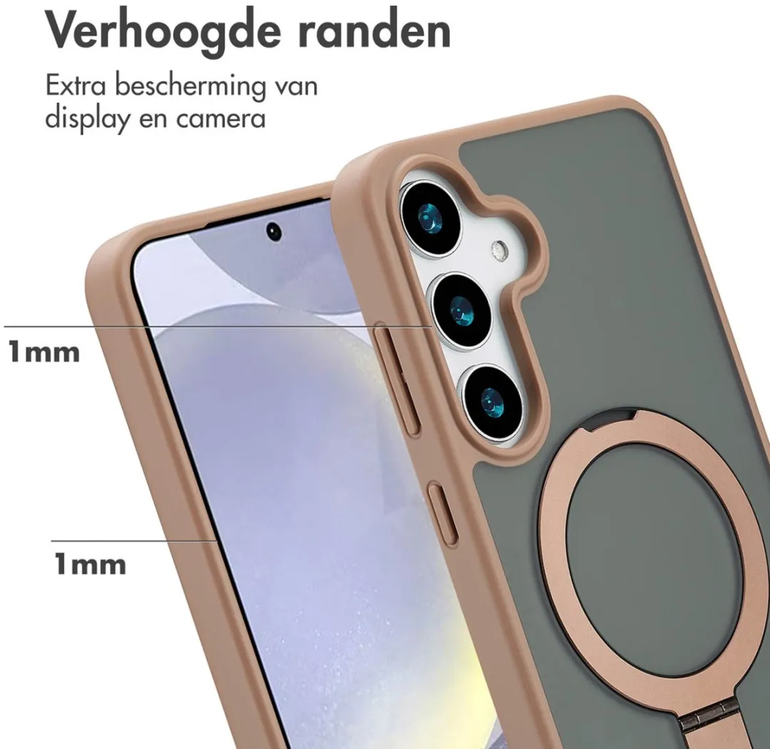 Accezz Hoesje Samsung Galaxy S25 Plus Magnetische Ring - Bruin