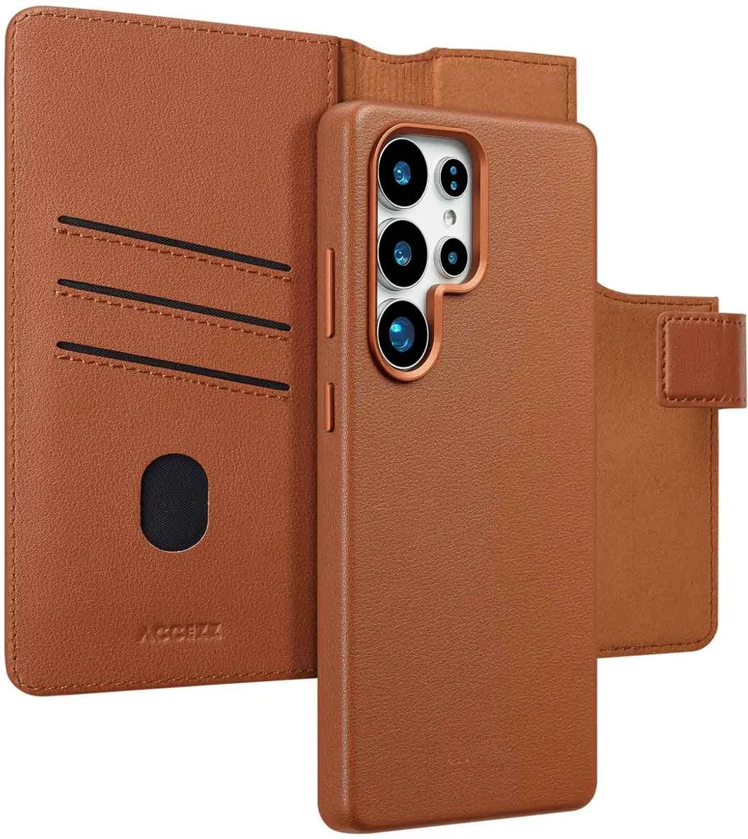 Accezz Hoesje Samsung Galaxy S25 Ultra Leather Bookcase 2-in-1