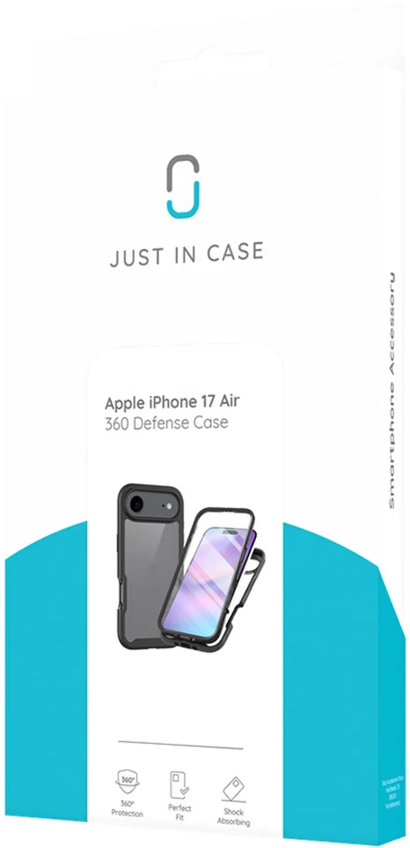 Just in Case Cazy MAP2764DC1 iPhone Air Hoesje - 360° Full Protection - Zwart