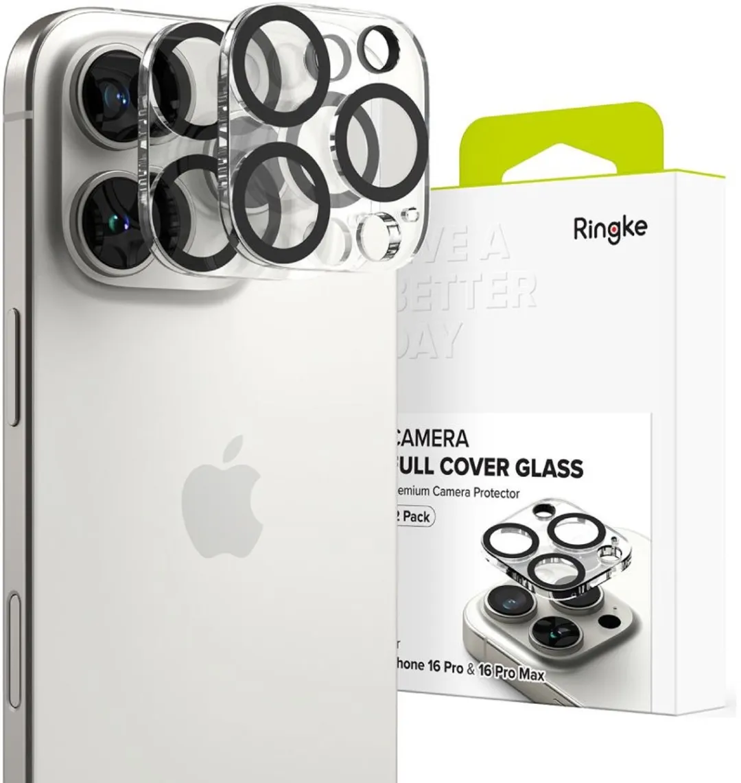 Ringke Full Cover Glass Camera Beschermer iPhone 16 Pro/Pro Max