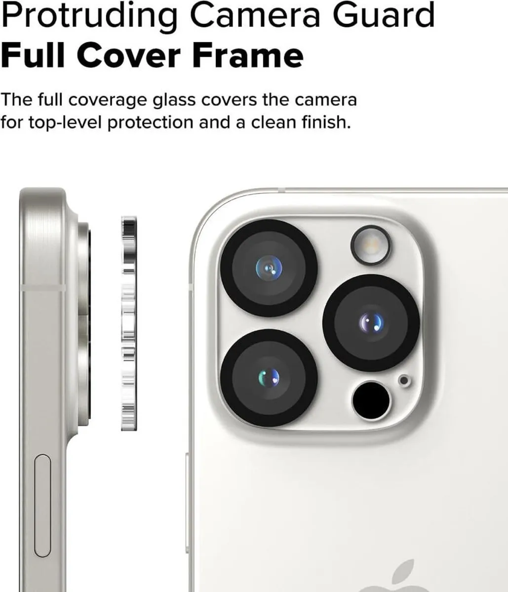 Ringke Full Cover Glass Camera Beschermer iPhone 16 Pro/Pro Max - 2 Stuks - afbeelding 6 van 6