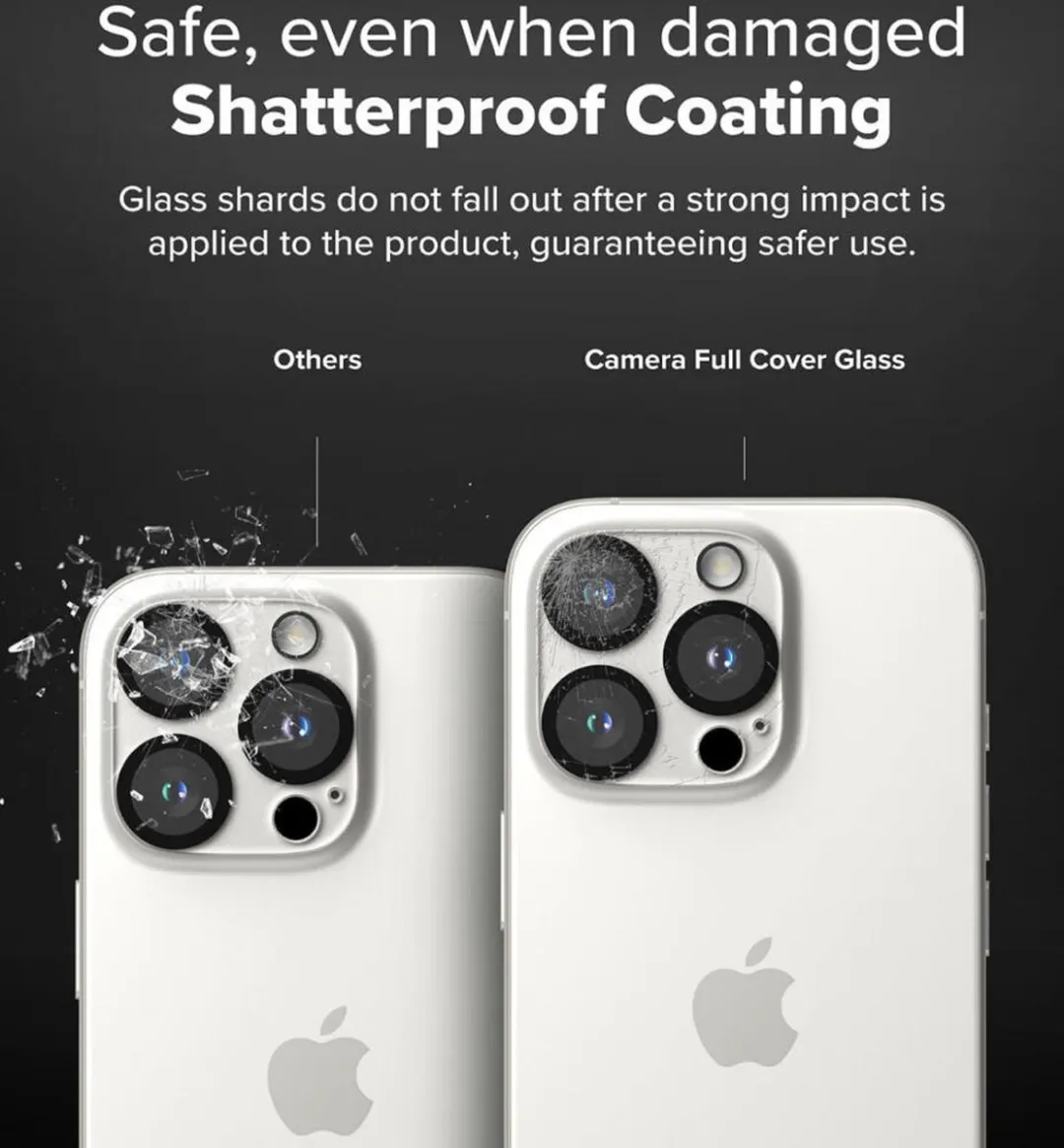 Ringke Full Cover Glass Camera Beschermer iPhone 16 Pro/Pro Max - 2 Stuks