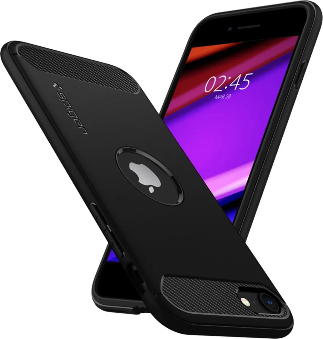 Spigen Rugged Armor Air Cushion iPhone hoesje - Zwart