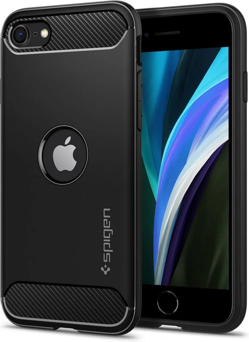 Spigen Rugged Armor Air Cushion iPhone hoesje - Zwart