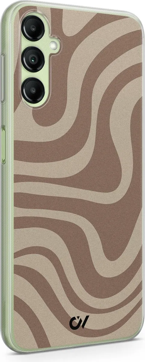 Casevibes Samsung Galaxy A14 5G Hoesje - Bruin Abstract Waves
