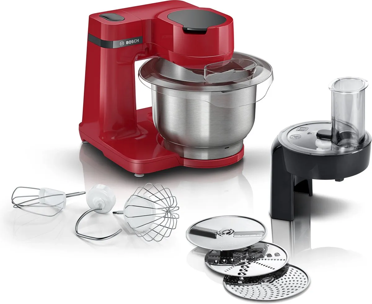Bosch MUM Serie 2 MUMS2ER01 Keukenmachine 700W - 3,8L - 3 Snijschijven - Rood