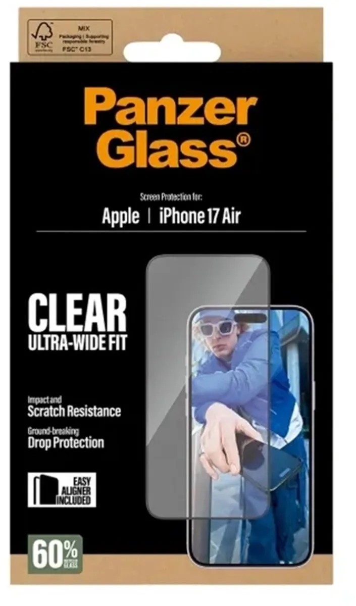 PanzerGlass Ultra-Wide Fit iPhone Air Screenprotector - Case Friendly