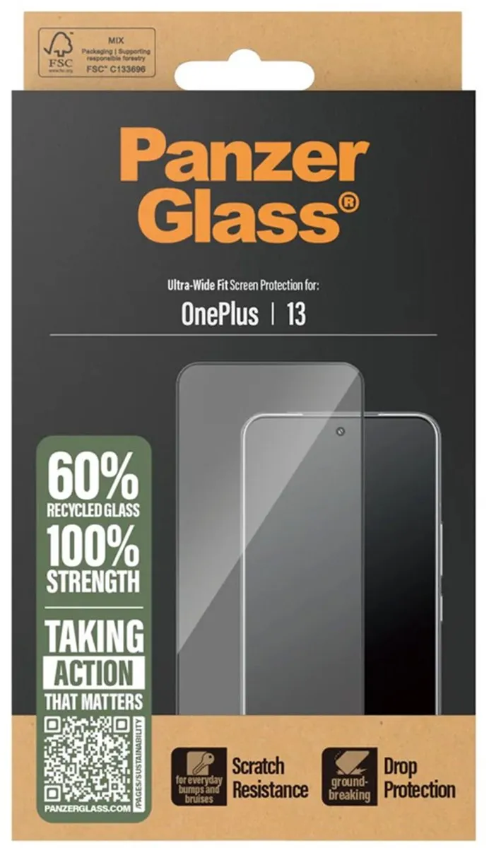 PanzerGlass Ultra-Wide Fit Screenprotector OnePlus 13 - Antibacterieel