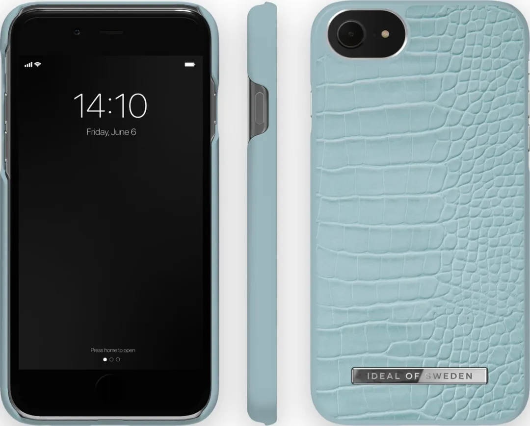 iDeal of Sweden Atelier Case iPhone 8/7/6/6s/SE - Soft Blue Croco - afbeelding 2 van 2