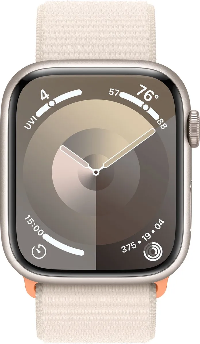 Apple Watch Series 9 45mm Starlight Aluminium - Sport Loop Beige