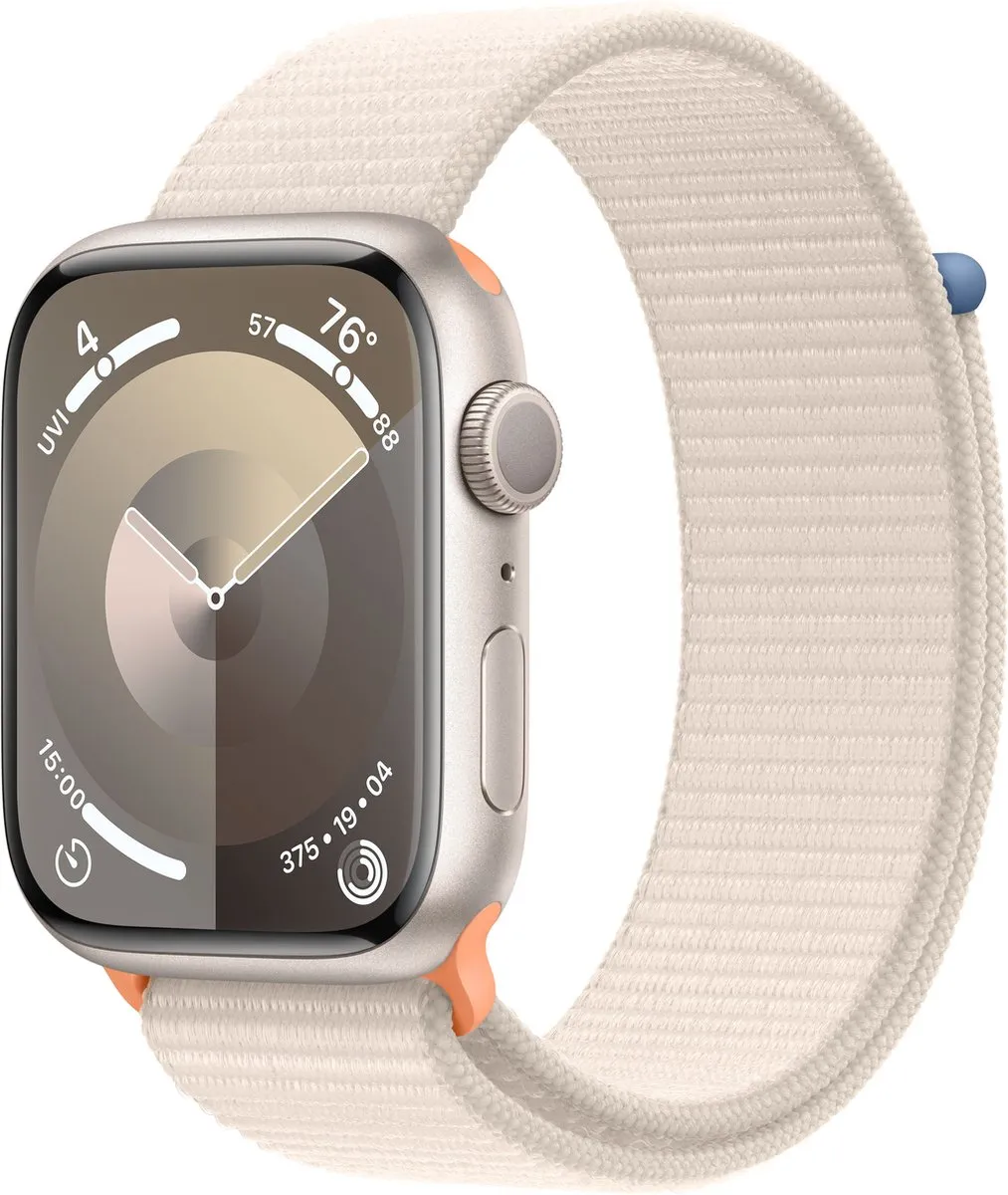 Apple Watch Series 9 45mm Starlight Aluminium - Sport Loop Beige